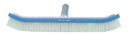 A&B Brush Manufacturing 3010 18 inch curved tile scrubber wall brush with blue aluminum back and white PVC bristles