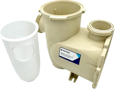 Pentair 356175Z IntelliFlo3 strainer pot kit, almond, side view