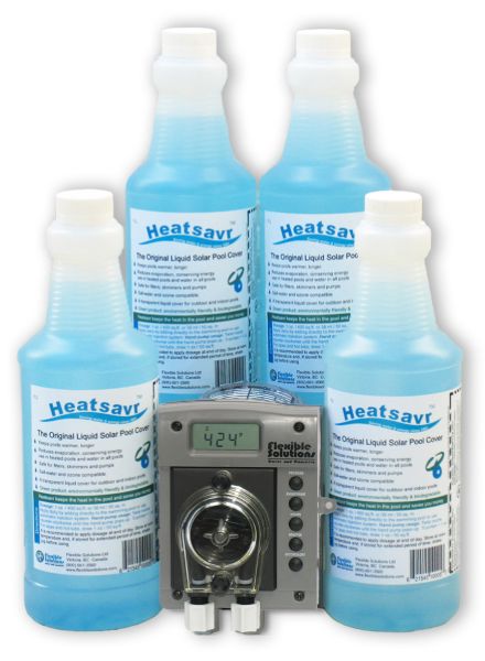 Flexible Solutions Heatsavr Liquid Solar Heating Blanket Kit (4-1L Bottles of Heatsaver & Automatic Metering System) | HS140