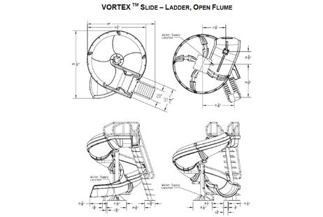 SR Smith Vortex Slide with Spiral Staircase & Open Flume | Blue | 695-209-33