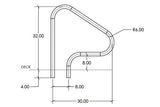 S.R. Smith 30" Figure-4 Handrail Pair 304 Stainless Steel | F4H-101