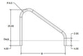 S.R. Smith 50-770 deck mounted 32 in. stair rails, 304 stainless steel, pair