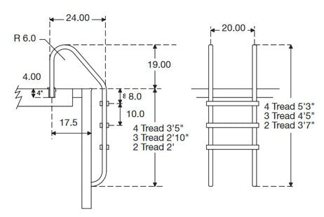 SR Smith Residential Economy 3 Step Ladder with Hip Tread | 304 Grade Stainless Steel Powder Coated White | VLLS-103E-PW