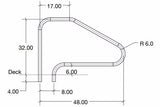 S.R. Smith Deck Mounted 4-Bend 48in Stair PC Taupe | DMS-101A-TP