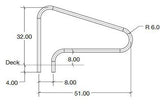 S.R. Smith Deck Mounted 3 Bend 51in Stair Rail PC Taupe | DMS-100A-TP