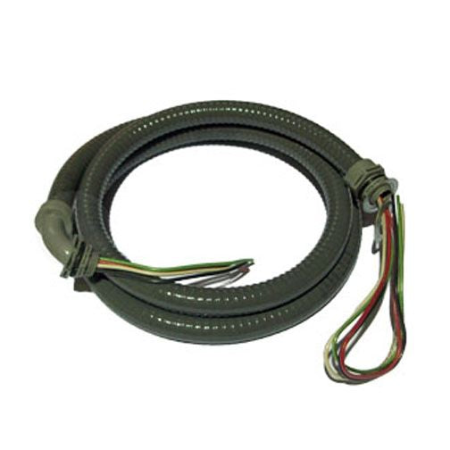 Electrical Whip Kit | .5" Flex Conduit 6' Long 4-Wire for 220V or 110V | 12 Gauge Solid Wire | Complete with Electrical Ends | 6-12-6NM4SWP