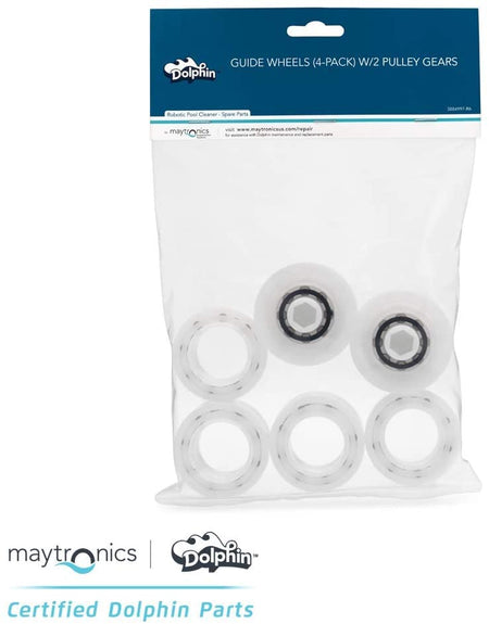 Maytronics 3884997-R6 guide wheels and pulley gears, detail view