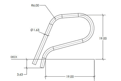 SR Smith Residential Ring Handrail Set without Anchors | 304 Grade Stainless Steel | 1.625" OD .049 Wall Thickness | RRH-100