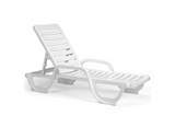 Grosfillex Bahia stacking chaise lounge chair back section in white
