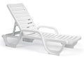 Grosfillex 44031104 Bahia stacking chaise lounge in white