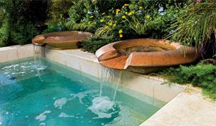Inter-Fab WOK Water Flow System for Pools and Ponds with Medium Height Pedestal | True Copper | WOK-SPILL-M-32