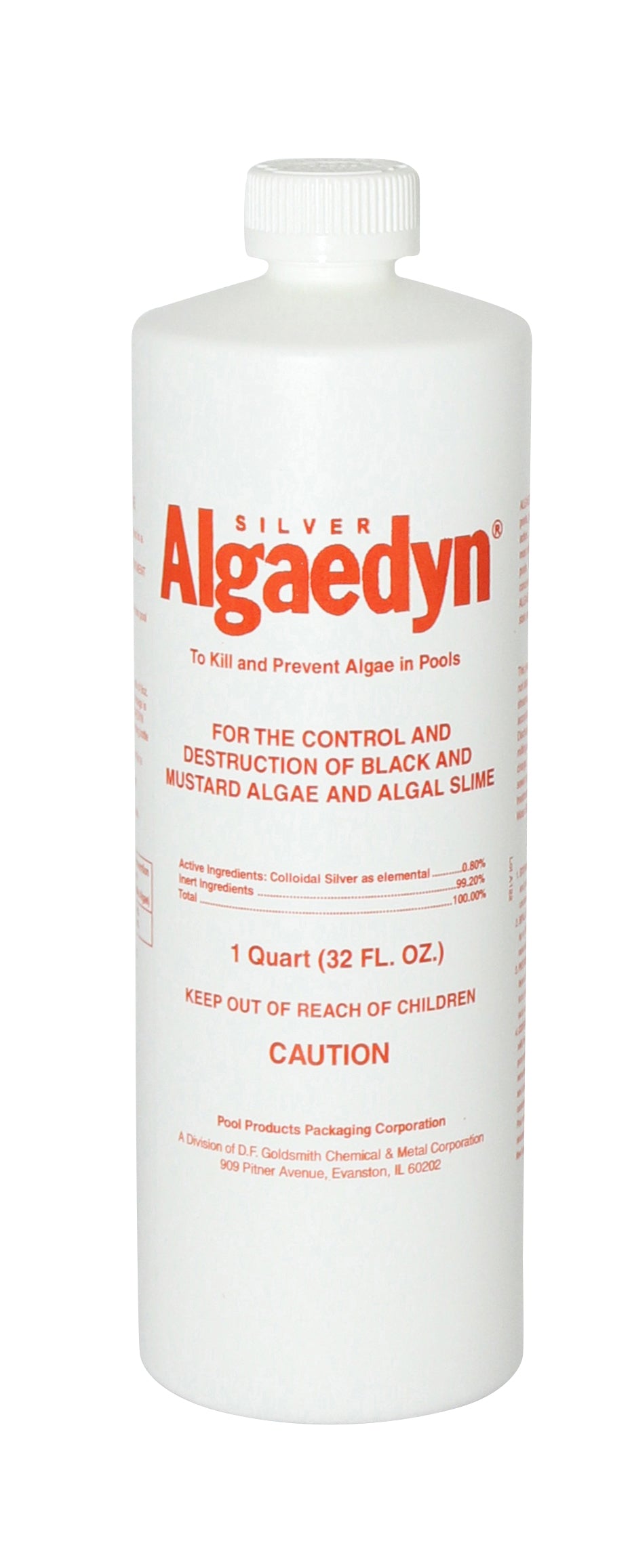 Silver Algaedyn 47-600 colloidal silver pool algaecide, 32 oz bottle
