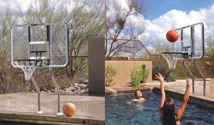 Interfab Water Sports Basketball Set Stainless Steel | Backboard, Ri | WS-BASKETBALL-2