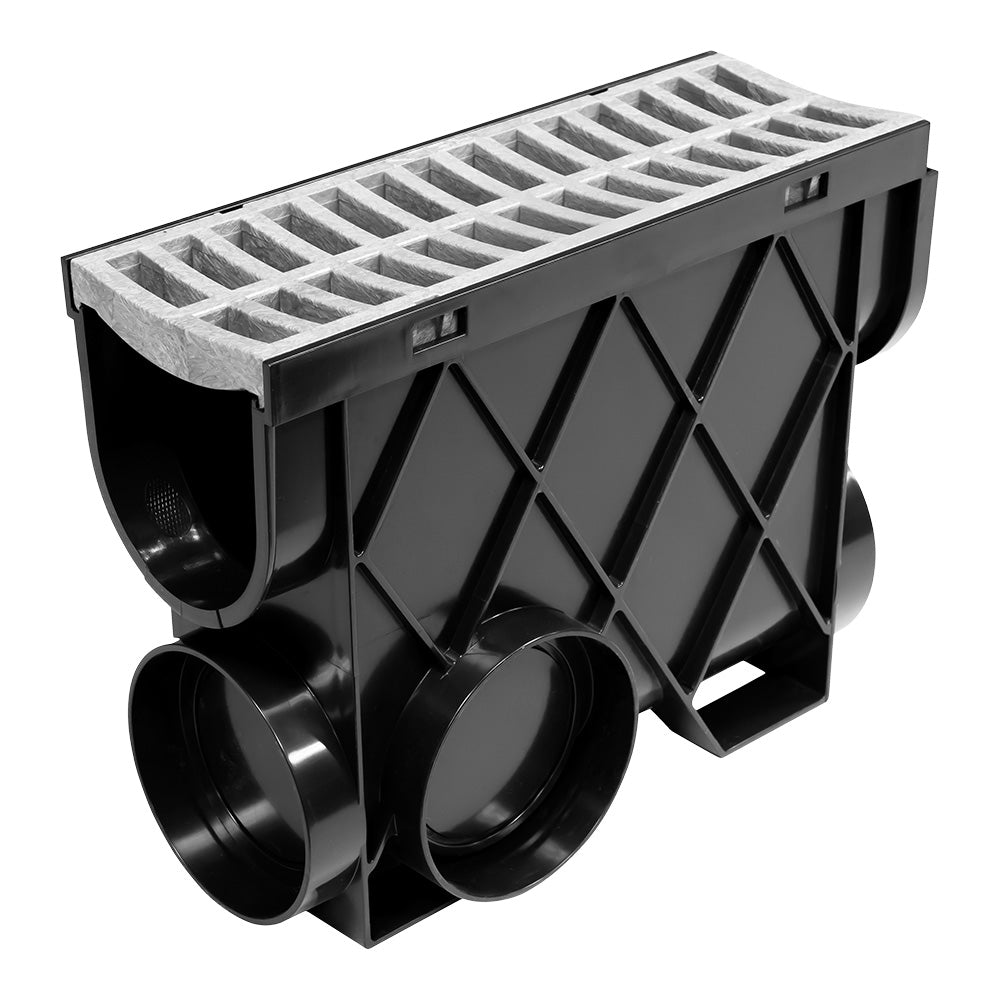Rain Bird 5" Deep Gray Grate Channel Drain Pit