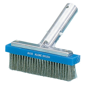 A&B Brush Manufacturing 5000 6-1/4 inch stainless steel bristle algae brush with blue aluminum back
