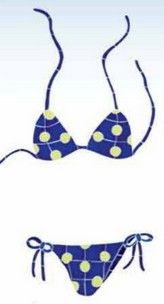ARTISTRY IN MOSAICS BYEBLUOM 29"x20" BIKINI YELLOW POLK DOT