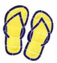 ARTISTRY IN MOSAICS FFLYELOS 10"x10" FLIP FLOPS