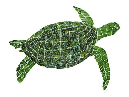 Artistry In Mosaics Inc. IN MOSAICS 27"x35" SEA TURTLE GREEN RIGHT LG | STUGRERL