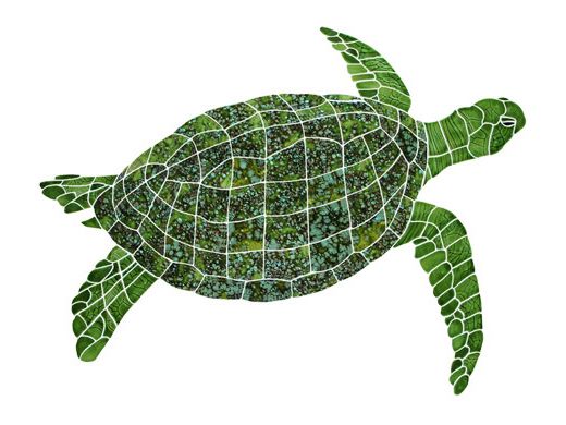 ARTISTRY IN MOSAICS STUGRERL 27"x35" SEA TURTLE GREEN RIGHT LG