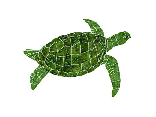 ARTISTRY IN MOSAICS STUGRERS 18"x24" SEA TURTLE GREEN RIGHT SM