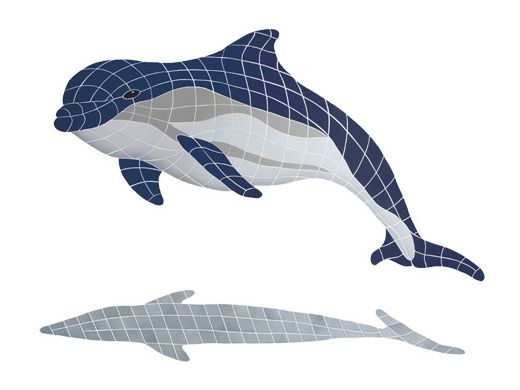 ARTISTRY IN MOSAICS DBSBLUUL 40"x51" DOLPHIN BN SHADOW BLUE UPWARD LG