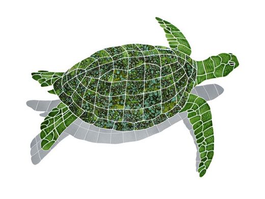 ARTISTRY IN MOSAICS STSGRERL 28"x38" SEA TURTLE SHADOW GREEN RIGHT LG