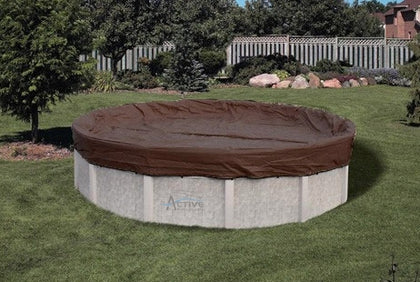 Pooltux Ultra Premium Winter Cover | Above Ground 12' Round | 25 Year Warranty | Black Brown | BB0012
