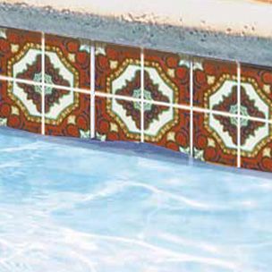 National Pool Tile Iberia Series Pool Tile | Rust Print | Santiago