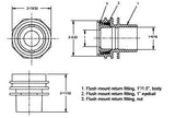 AquaStar 1" Flush Mount Return Fitting with Water Stop | Light | 303