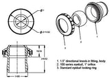 AquaStar Three-Piece Directional Eyeball Fittings 1-1/2" Knock | 4102