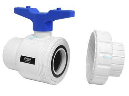 LASCO V17131W BALL VALVE 1-1/2" SNGL UNION SxS PVC/EPDM