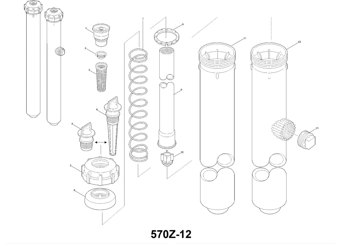 Toro 570Z Series Pop-Up Pressure Regulated X-Flow Effl Check Valve
