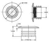 AquaStar Large Wall Fittings with Water Stop Dark Gray | ES1022WB05