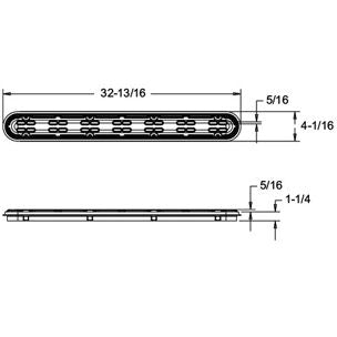 AquaStar 32" Channel Drain Anti-Entrapment (Anti-Vortex) Suction Outlet Covers and Frames | 32CDAVFR101