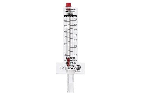 Blue White 2" Vertical PVC Downflow Flowmeter | 40-150GPM | D-30200P