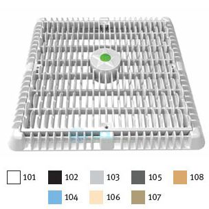 AquaStar 12" Square Wave Suction Outlet Cover with Vented Riser Ring with Mud Frame (VGB Series) White | WAV12WR101