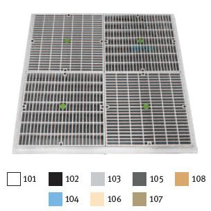 AquaStar 24x24 Stainless Steel Square Frame with Four 12x12 Flat Grate Anti Entrapment Suction Outlet Cover Light Gray | 24103
