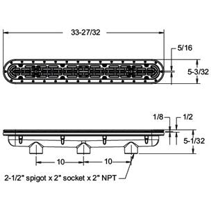 AquaStar 32" Channel Drain Flat Grate Suction Outlet Covers and Three-Port Manufactured Sumps for Vinyl/Fiberglass | 32CDFLV101