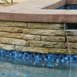 NPT National Pool Tile Jules 1x1 Glass Series Tile Rustic Blue Blend | 9730-5AT