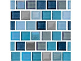 NPT National Pool Tile Jules 1x1 Glass Series Tile Rustic Blue Blend | 9730-5AT