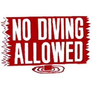 National Stock Sign No Diving Allowed Sign 12inches x 18inches | SW-13