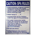 National Stock Sign Spa Rules Commercial Sign 18inches x 24inches | SW-23