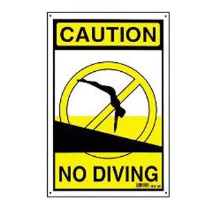 No Diving Sign with Image 12inches x 18inches | 1218TX