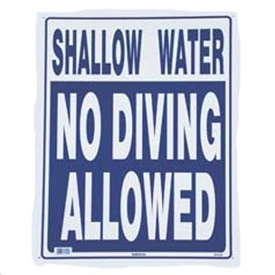 No Diving Shallow Water 18inches x 24inhces | SW-29