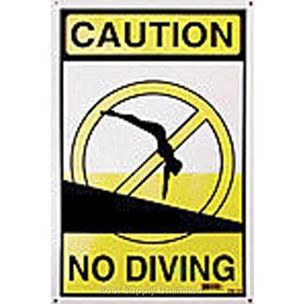 National Stock Sign Caution No Diving 12"x18" | SW-20