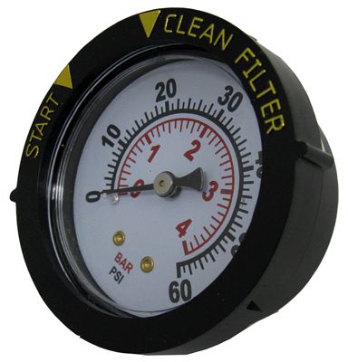 Pentair OEM Pressure Gauge with Clean-Dirty Indicator | .25" NPT Back Mount | 190059 190059Z