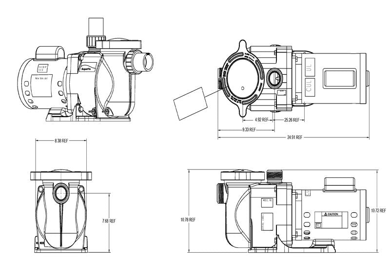 Pentair Super Flo 1HP 115V 230V Up-Rated Pool Pump | EC-348190