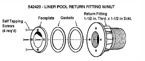 PENTAIR 542429  CONCRETE-WALLED VINYL INLET FITTING 1.5"SLIP (VL)