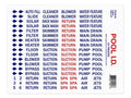 Pool Pals SP1107 smart pool ID tag sheet for plumbing labeling, product photo