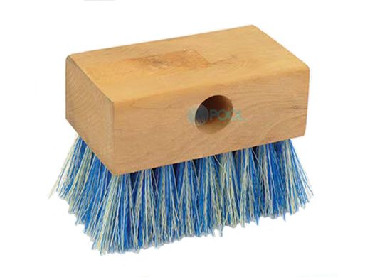 Pool Pals 5" Wood Tile Brush White & Blue Poly Bristle | BR2000
